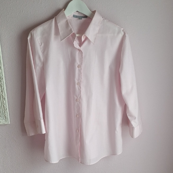 Foxcroft Tops - Foxcroft Soft Pink Collared Shirt